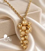 گردنبند زنانه مشابه طلا طرح انگور