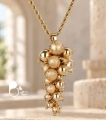 گردنبند زنانه مشابه طلا طرح انگور