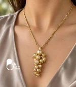 گردنبند زنانه مشابه طلا طرح انگور