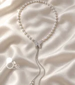گردنبند زنانه پروانه مرواریدی