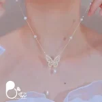 گردنبند پروانه و مروارید