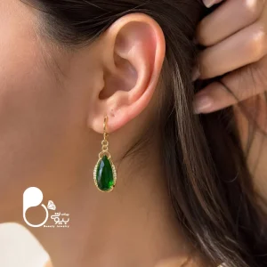 گوشواره زنانه اشک زمرد