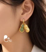 گوشواره زنانه روکش طلا پینات اونتورین طبیعی