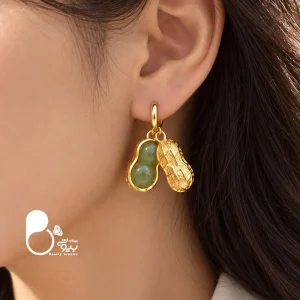 گوشواره زنانه روکش طلا پینات اونتورین طبیعی
