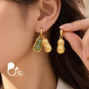 گوشواره زنانه روکش طلا پینات اونتورین طبیعی