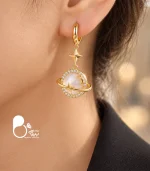 گوشواره زنانه زحل گلکسی صدفی