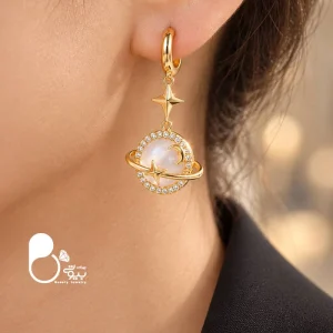 گوشواره زنانه زحل گلکسی صدفی