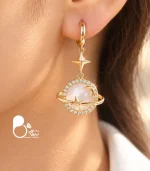 گوشواره زنانه زحل گلکسی صدفی