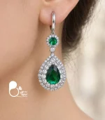 گوشواره زنانه سوفیا سیلور زمردی