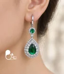 گوشواره زنانه سوفیا سیلور زمردی