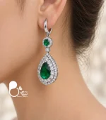 گوشواره زنانه سوفیا سیلور زمردی