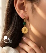 گوشواره زنانه سکه ای سنگی
