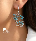 گوشواره زنانه طرح ایران بزرگ میناکاری