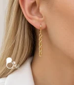 گوشواره زنانه طنابی با استیل روکش طلا