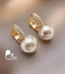 گوشواره زنانه مروارید نگین دار نارنیا