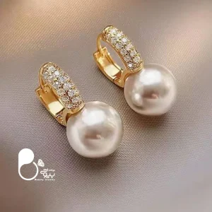 گوشواره زنانه مروارید نگین دار نارنیا