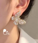 گوشواره زنانه پروانه جواهر باگت