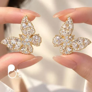گوشواره زنانه پروانه جواهر باگت