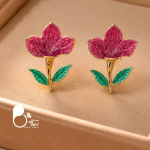 گوشواره زنانه گل ارکیده تابستونی