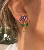 گوشواره زنانه گل بنفش تابستونی