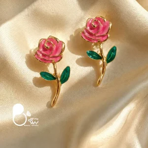 گوشواره زنانه گل صورتی تابستونی